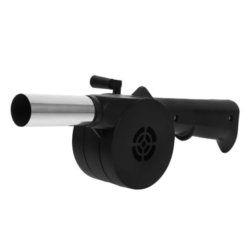 VALICLUD Soplador Manual de Barbacoa de Acero Inoxidable Manivela Ventilador Portátil para Fuego y Fogatas Equipo de Cocina para Camping y Actividades al Aire Libre Color Negro