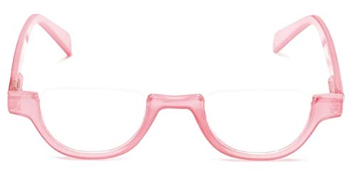 Image of The Shay Colorful Semi-Rimless Half Reader Reading Glasses, 1.50 Pink