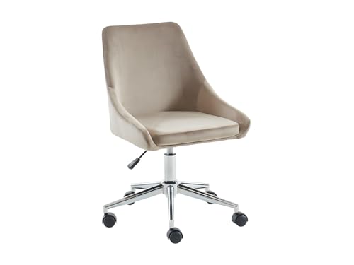 Vente unique   Silla de Oficina MASURIE   Terciopelo   Beige   Altura Ajustable