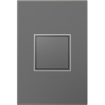 Legrand adorne 20Amp 1-Gang Pop-Out Outlet in Magnesium With Matching Wall Plate, ARPTR201GM2WP
