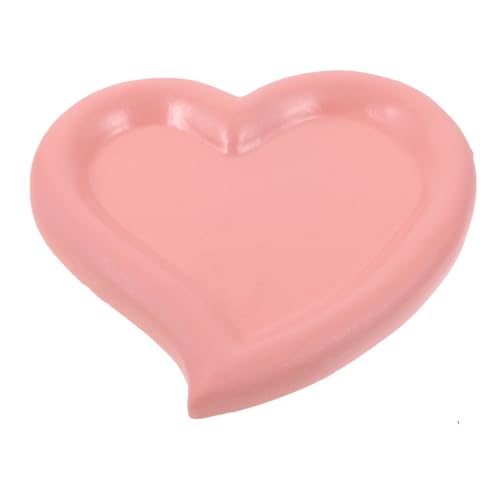 ROMISBABA Petite Coupelle à Bijoux Forme de Cœur Résine Naturelle Support Décoratif et Pratique pour Rangement de Bijoux Accessoire Créatif pour Décoration Intérieure Rose