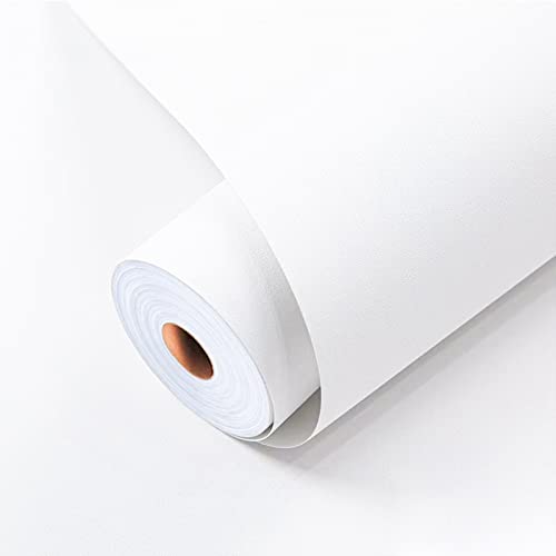 Fortuhome White Matte Peel and Stick Wallpaper 393.7"X24", Self-Adhesive Removable