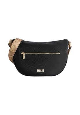 Alviero Martini 1A Classe Borsa a Tracolla Stormy, Nylon Nero, Mezzaluna Grande, 32x22x12 cm, Modello LLB849762