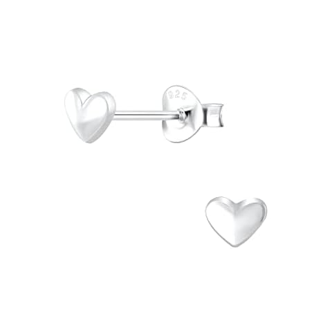 925 Sterling Silver Hypoallergenic Small Heart Stud Earrings for Women 5 x 4 mm with Push Back by Eden Raine Cover
