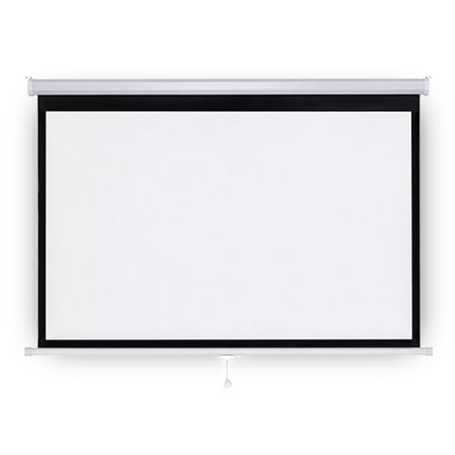 Tela de Projeção Retrátil Para Projeção De Vídeos 78,7 Polegadas 200x150cm com Argola Para Teto/Parede Goldentec Branco