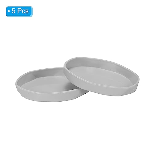 PATIKIL Plant Pot Saucers 4.3 Inch, 5 Pack Plastic Hexagonal Round Flower Drip Tray for Indoor Outdoor Gray - Image 3