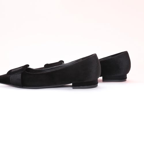 Image of C.Paravano Velvet Flats | Women's Pointed Toe Shoes | Dressy Flats for Women | Designer Shoes