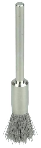 Image of Weiler 26114 Miniature Wire End Brush, 5 /16 inch, 0.05 inch Stainless Steel Fill, 1 /8 inch Stem, Made in The USA (Pack of 144)
