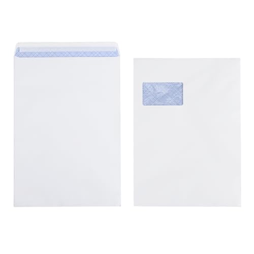 50 Stück Briefumschlag C4 A4 weiß, mit Fenster, selbstklebend,...