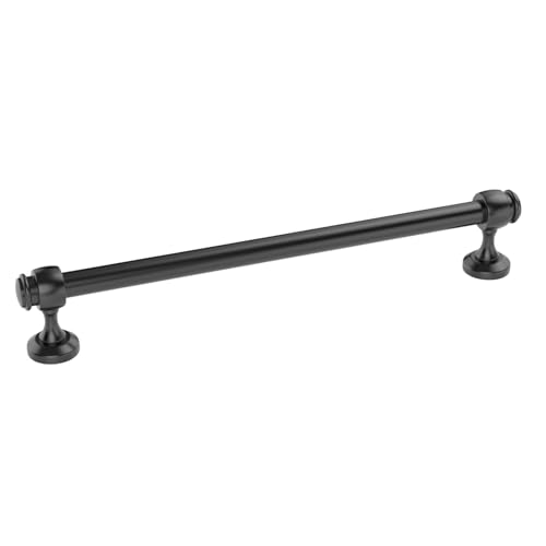Kruse Hardware 30277 - (Single) Milano Door and Drawer Pull - 8in Center-to-Center, Matte Black