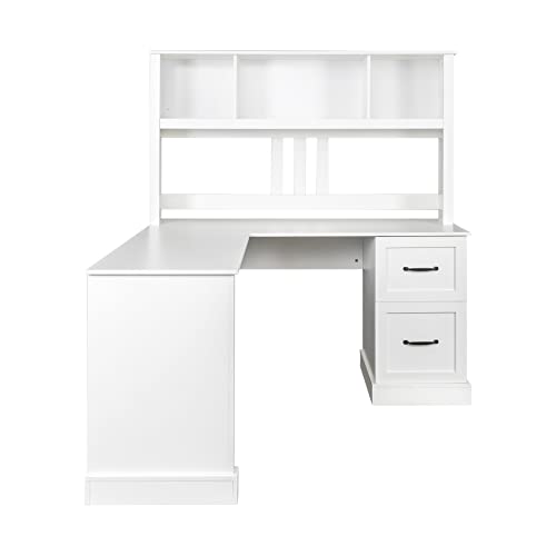 Holaki L Shaped Desk,Computer Desk With Drawers,Bookshelf & Hutch,Modern Corner Desk,Home Office Desk,L-Shaped Study Table Writing Desk,Corner Gaming Computer Desk With Storage (White) #TOP4