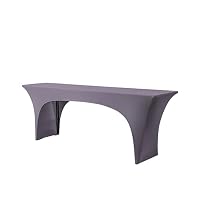 EBETA E Elastisch Biertischhussen Biertisch-Auflage & Tischdecke für 70cm Breite Bierzeltgarnitur Stretch Hussen für Festzeltgarnituren Hussen (Taupe, für 70cm Tisch) – Ansicht 1
