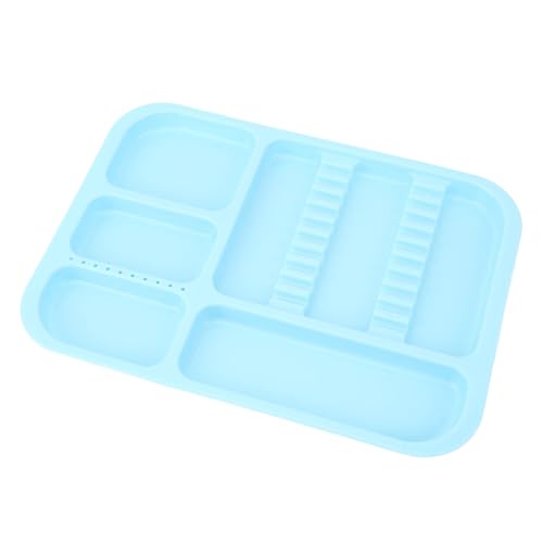 Plateau dentaire bleu à compartiments en plastique pour outils - 6