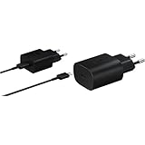 Samsung Travel Charger Type-C EP-T1510XBEGEU Black & EP-TA800NBEGEU - Cargador de Pared 25W USB-C, Color Negro, 1 Unidad (Paquete de 1)