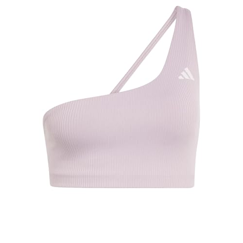 adidas Donna Optime Workout Rib One Shoulder Light Support Bra, preloved Fig, XS