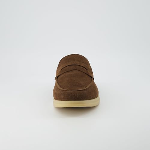 CUSHIONAIRE Selby Men's Genuine Leather Slip-On Casual Penny Loafers – Memory Foam, Rubber Sole3