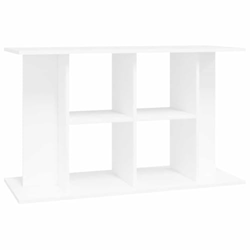 vidaXL Support pour Aquarium, Blanc, 100x40x60 cm, Bois d’ingénierie, Meuble pour Aquarium avec Rangement, Armoire 3 étagères, Polyvalent, Usage intérieur