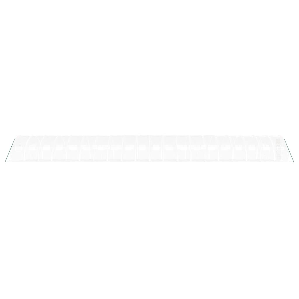 Szklarnia ze stalową ramą, biała, 20 x 4 x 2 m, tunel foliowy PE z osłoną 140 g/m², 4 boczne okna z siatki, drzwi z zamkiem błyskawicznym do wysiewu i uprawy