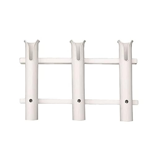 Taco Marine P03-063W 3-Rod Deluxe Poly Rod Rack - White