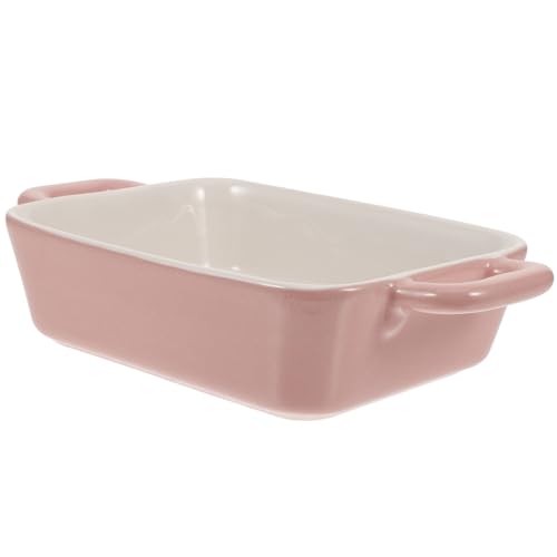 Angoily Plat De Cuisson En Céramique Plat De Cuisson Cocotte Pour Four Avec Poignées Ustensiles De Allant Au Four Pour Lasagnes Rôtis Rose