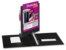 6 Avery Durable Vinyl EZ-TURN Ring View 3-Ring Binders, 11 x 8-1/2, 3 Capacity, Black, EA - AVE17041
