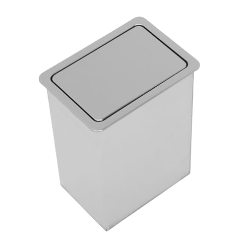 Poubelle encastrée inox pour déchets ménagers avec bac compact et couvercle pivotant de table