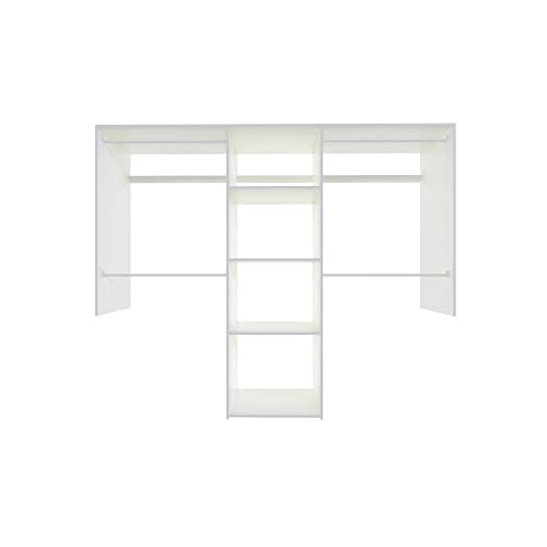 Solrig Wall Mounted Closet System, With Hanging Rod And All Hardware Kits, Large Garment Rack Adjustable Shelves, Need To Be Assembled, Manufactor Wood With White Color For Bedroom And Closet Room #TOP3