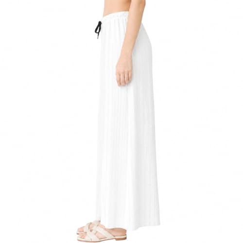 Image of Women Wide Leg Palazzo Pants Combo Pack of 2 |Trousers for Women | Loose Fit Textured Palazzo Pants for Women & Girls | Casual Lounge Travel Wear