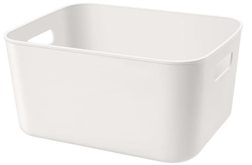 Set Of 6 Plastic Storage Bins,10.585.5Versatile Kitchen Pantry Organization and Storage,for Plastic Storage Container Under Bed,Under Sink Bathroom Organizer (White, 6 Pack Medium)