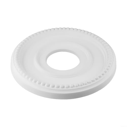 TONIXY Coving Rosace plafond de plafond ronde classique pour ventilateur de plafond, plaque de couverture médaillon, décoration d'intérieur, matériau PU, blanc