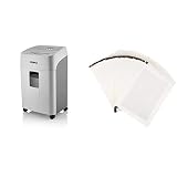 Dahle ShredMATIC 300 Aktenvernichter Autofeed (300 Blatt, P-4, Partikelschnitt) grau & Amazon Basics - Schmiermittelblätter für Aktenvernichter, 24er-Pack