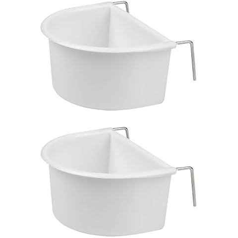 2PCS D Shaped Plastic Bird Feeding Bowls Cover