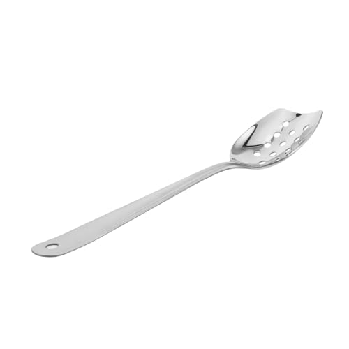 Mobestech Colador Para Servir Cuchara Ranurada Cucharas Ranuradas De Acero Inoxidable Utensilios Ranurados Reutilizables Cuchara Ranurada Pequeña Cucharita Plata Acero Inoxidable 304