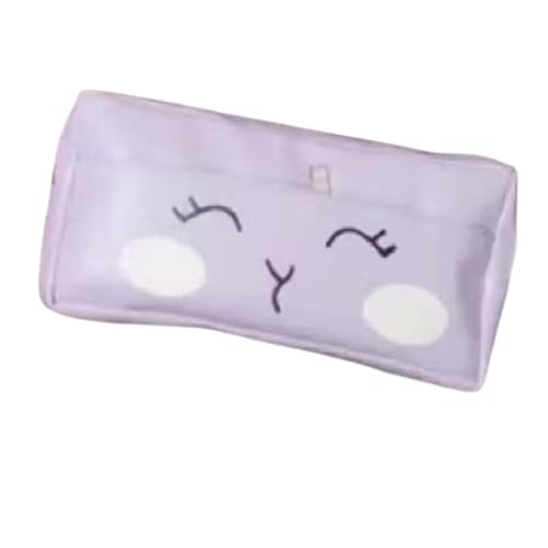 Image of Kawaii Blushing Face Pencil Pouch | Cute Blue Zipper Case for Girls & Kids (Purple)