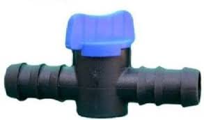 Plastic Drip Irrigation Accessories 16 mm Straight Connector with Tap (Black) -Pack of (100)