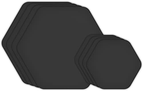 GEAR AID Tenacious Tape Hex Repair Patches, 2.5" & 1.5", Black, 8 Count