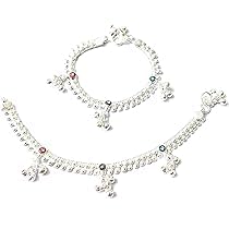 POOJA JEWELLERY baby payal 7.5" inches Sterling handmade amazing Silver Payal Anklets for Baby Girl 2 to 3years kids (B0D481CGW4) Amazon Price History, Amazon Price Tracker
