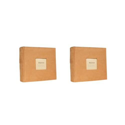 Album photo en peluche 15,2 cm lot de 2 avec 200 pochettes style vintage orange