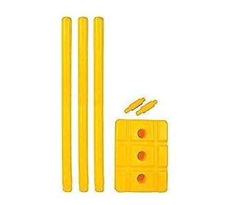 GDON Heavy Plastic Cricket Stumps Set - 3 Stumps + 2 Bails + 1 Stand Yellow Plastic Wicket Set (B0C9XKDQD4) Amazon Price History, Amazon Price Tracker