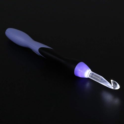Ganchillo LED recargable USB con 9 puntas de 2.5-6.5mm y mango linterna integrado 6