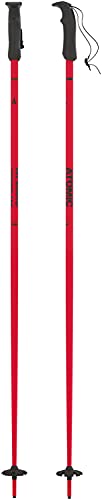 ATOMIC Amt Ski Poles, Red, Length 115 cm, 3* Aluminium Ski Pole, Ergonomic Handle on The Pole, Adjustable Hand Strap, Poles with 60 cm Piste Basket