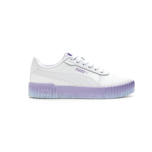 PUMA Kids Girls Carina 2.0 Speckle Fade Lace Up Sneakers Shoes Casual - Purple, White