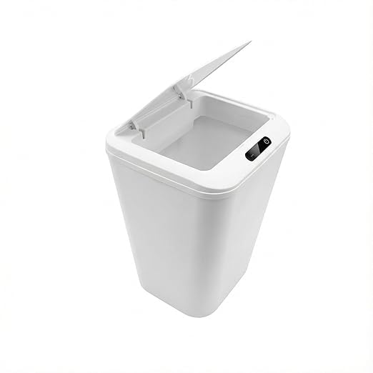 Kirk Lixeira Automática Inteligente com Sensor de Aproximação 16L | Abertura Sem Toque, Design Moderno Minimalista, Vedação Anti-Odor | Silenciosa para Banheiro, Cozinha e Escritório (Branco)
