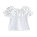 Neonate 100% Cotone T-Shirt Bianche a Maniche Corte con Colletto Arricciato Colletto per Bambole Moda Bambino per L'Estate Morbido Carino - Bianco Semplice Taglia 9M