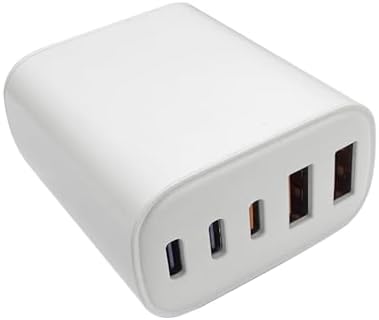 USB C Wall Charger Block, 50W Type C Fast Charging Blocks, 5-Port PD Power Adapter + QC Wall Plug, Multiport USB Wall Charger Brick Cube Compatible with iPhone, i Pad, Samsung, Tablets, White