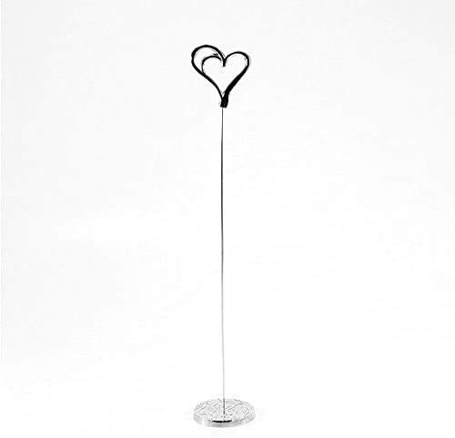 My Wedding Shop - Soporte para número de mesa (6 unidades), diseño de corazón, color plateado