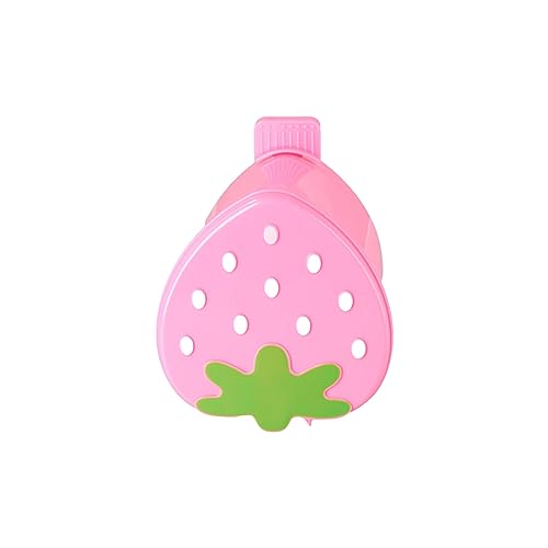 Image of Leadigol Strawberry Desk Bin Kawaii Mini Home Desktop Bin Pink Dustbin Garbage Container Reusable Cute Trash Can for Bedroom, Home