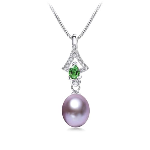 Collier perle d'eau douce contre le ternissement : éclat zircon vert durable - 2