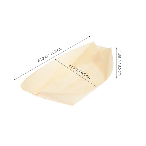 Platos desechables de madera para sushi 100 pcs miniatura 2