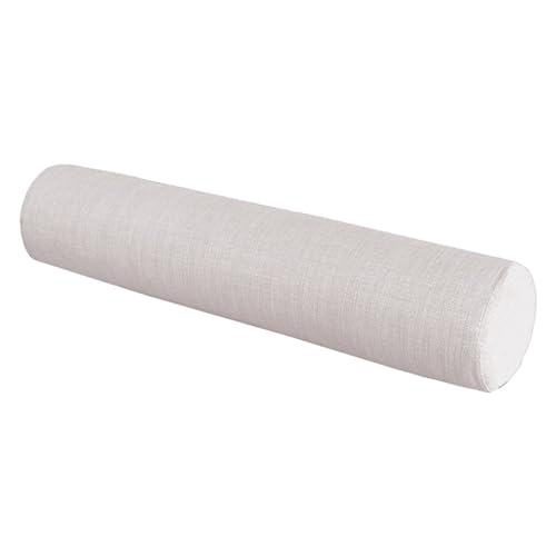 Waigg Kii Almohada redonda para cama larga, cojín cilíndrico para sofá, almohada de apoyabrazos para sofá, almohada redonda para soporte lumbar o cuello (15 x 70 cm, blanco)